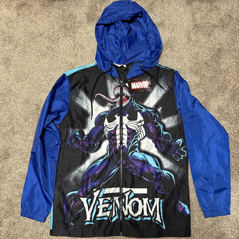 Venom Marvel Spider-Man Graphic Full-Zip Windbreaker Jacket